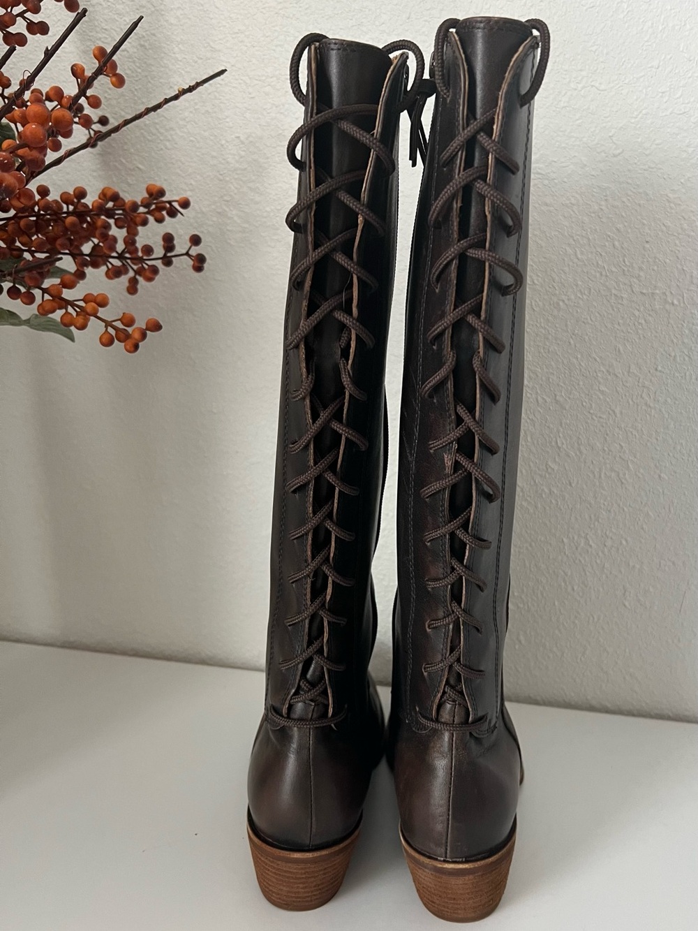 SOFFT-Women's Tall Leather Riding Boots - Dark Brown - Picture 5 of 12